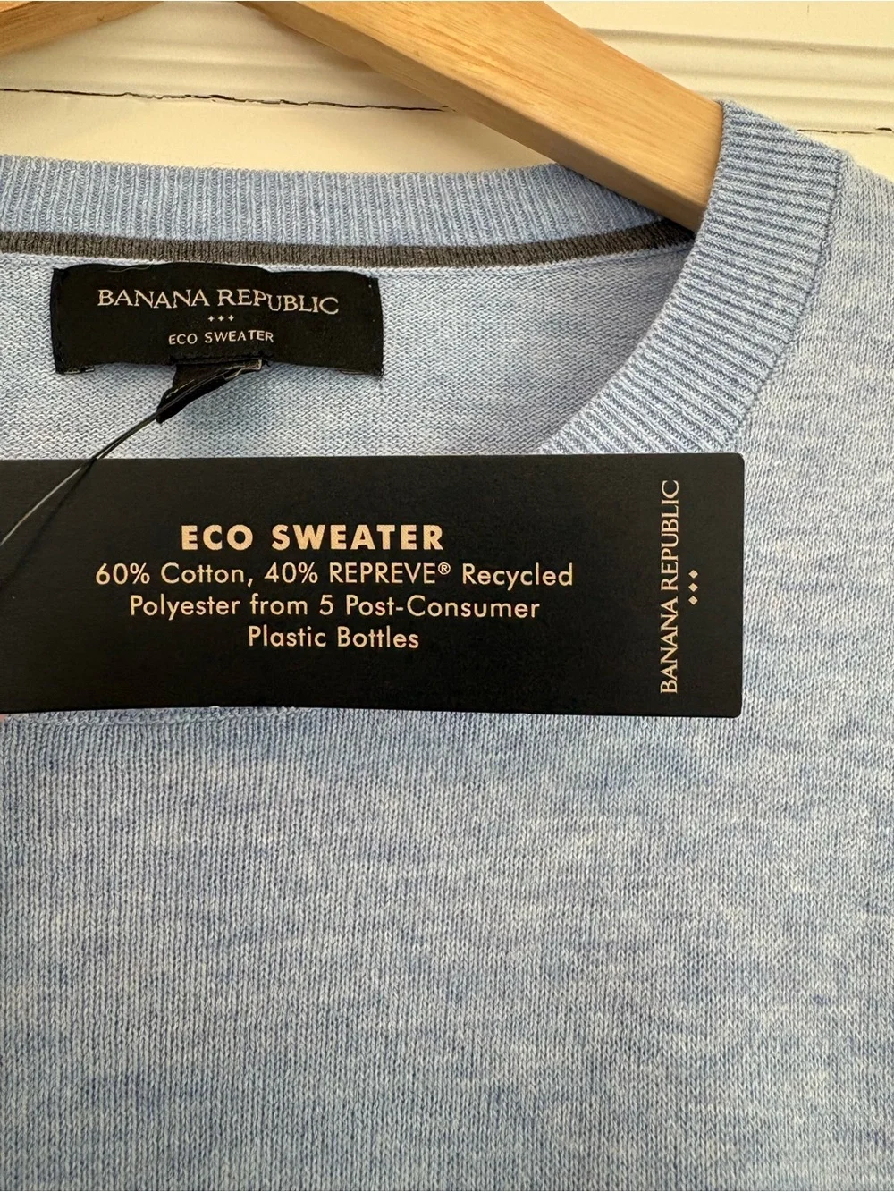 Banana Republic Men Crew Neck Lightweight Sweater Medium. Blue. Preppy Classic